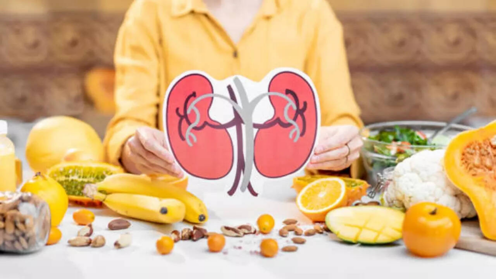 Foods for kidney health including fruits vegetables and healthy diet